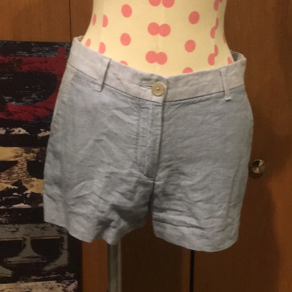 Sky blue linen shorts